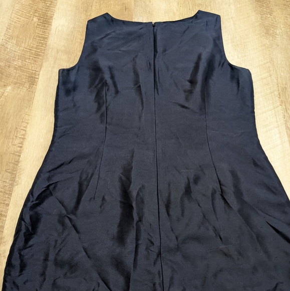 Talbots Navy Blue Pure Silk Sleeveless Dress - Picture 2 of 9
